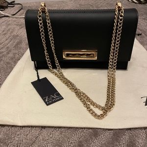 Zac Posen Earthette Chain Shoulder Bag Black